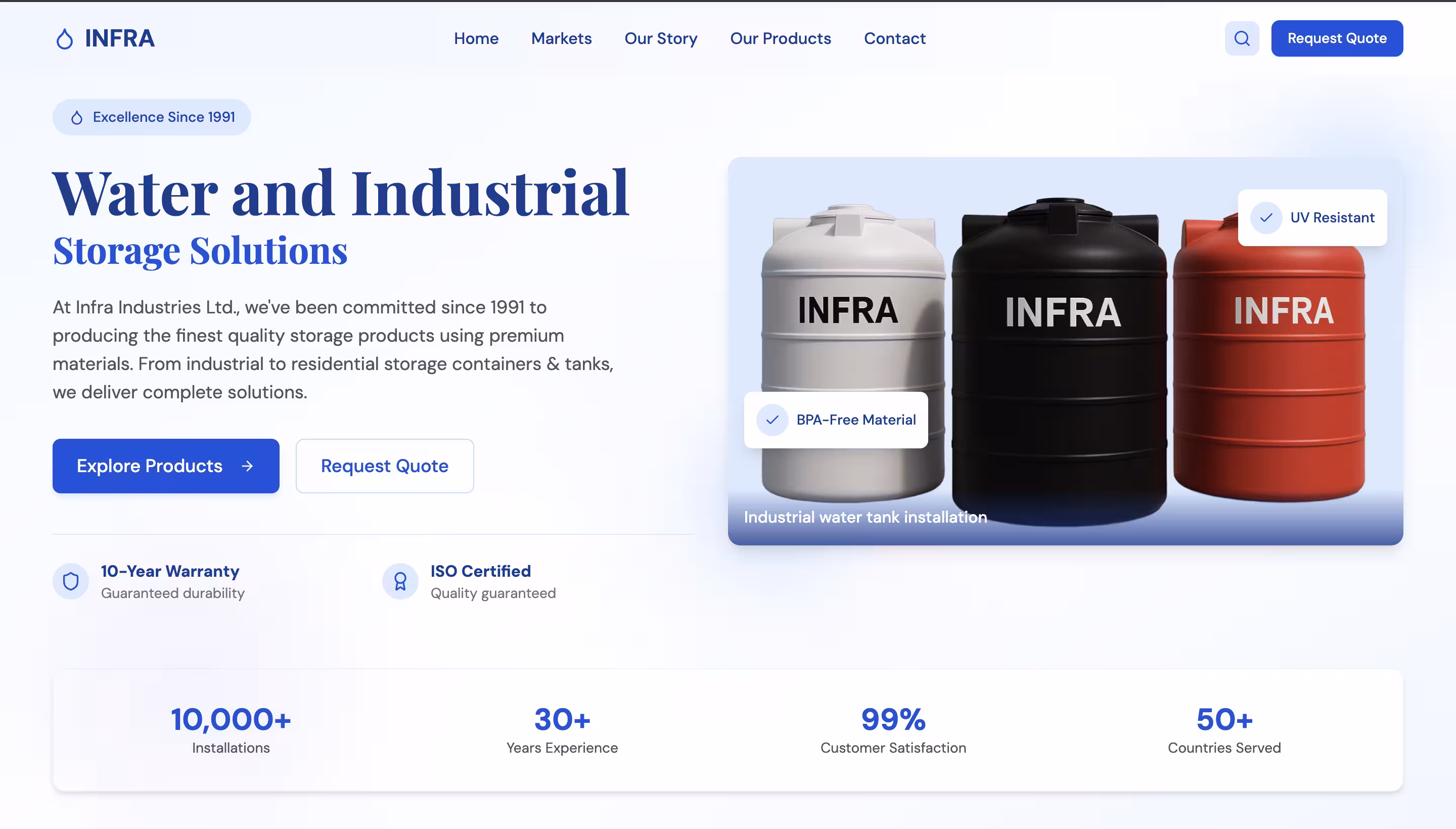 INFRA Industries Ltd. - Water & Industrial Storage Solutions live preview