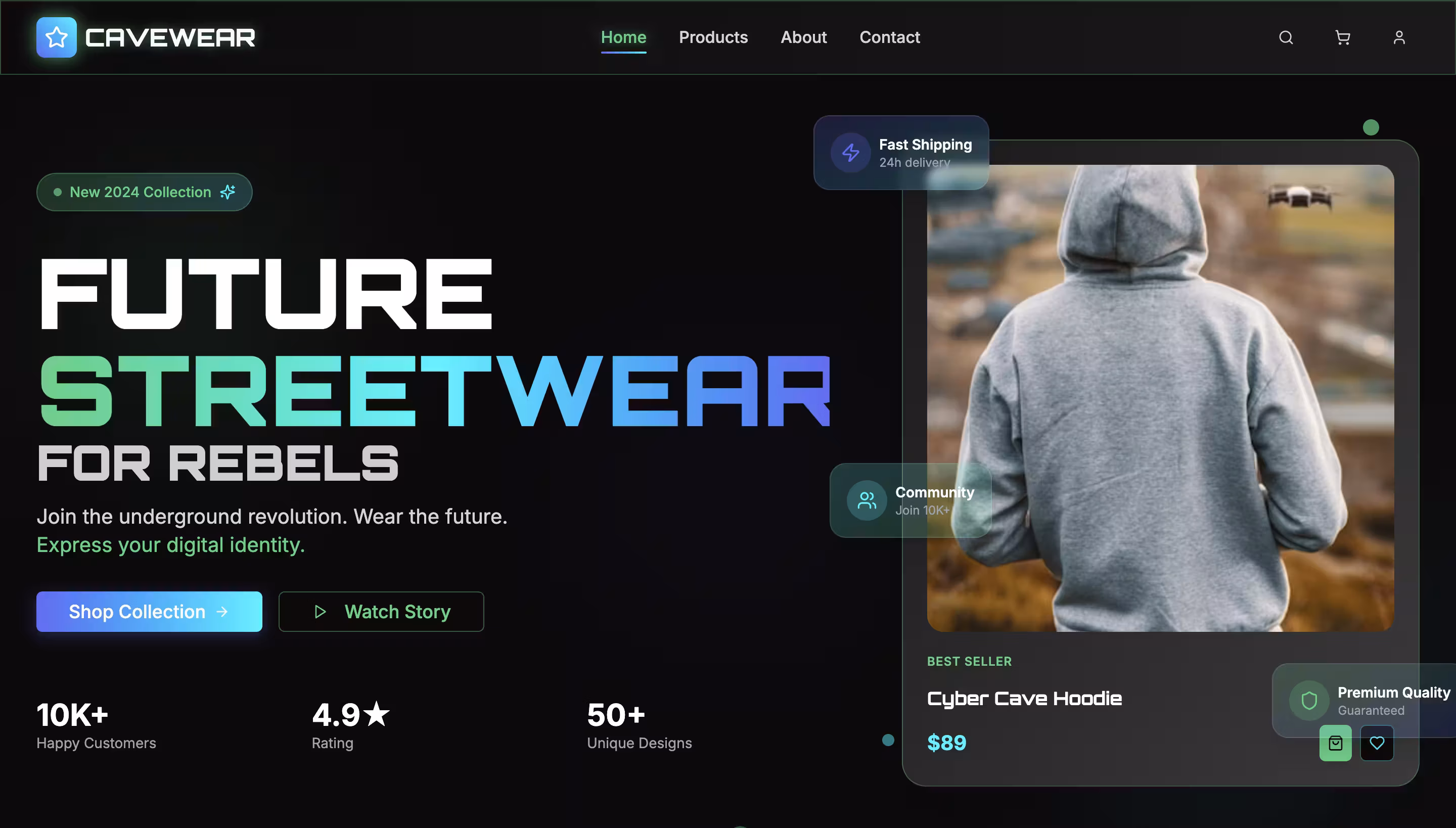 CaveWear live preview