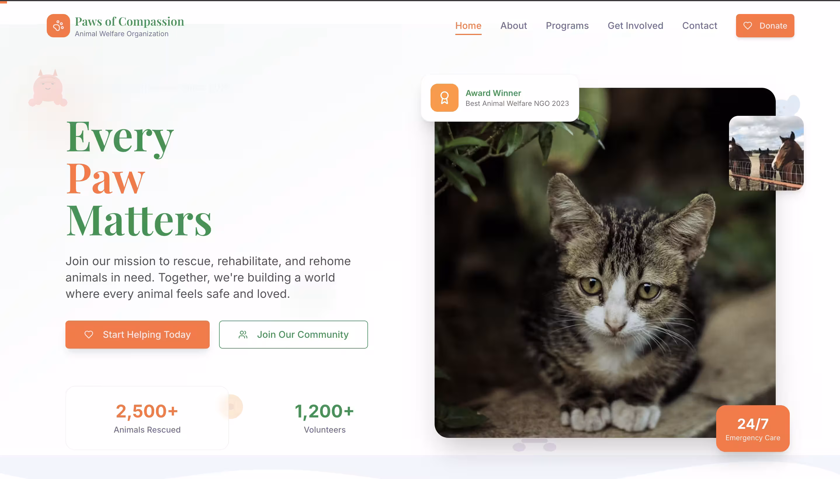 Paws for Compassion Rescue Portal live preview