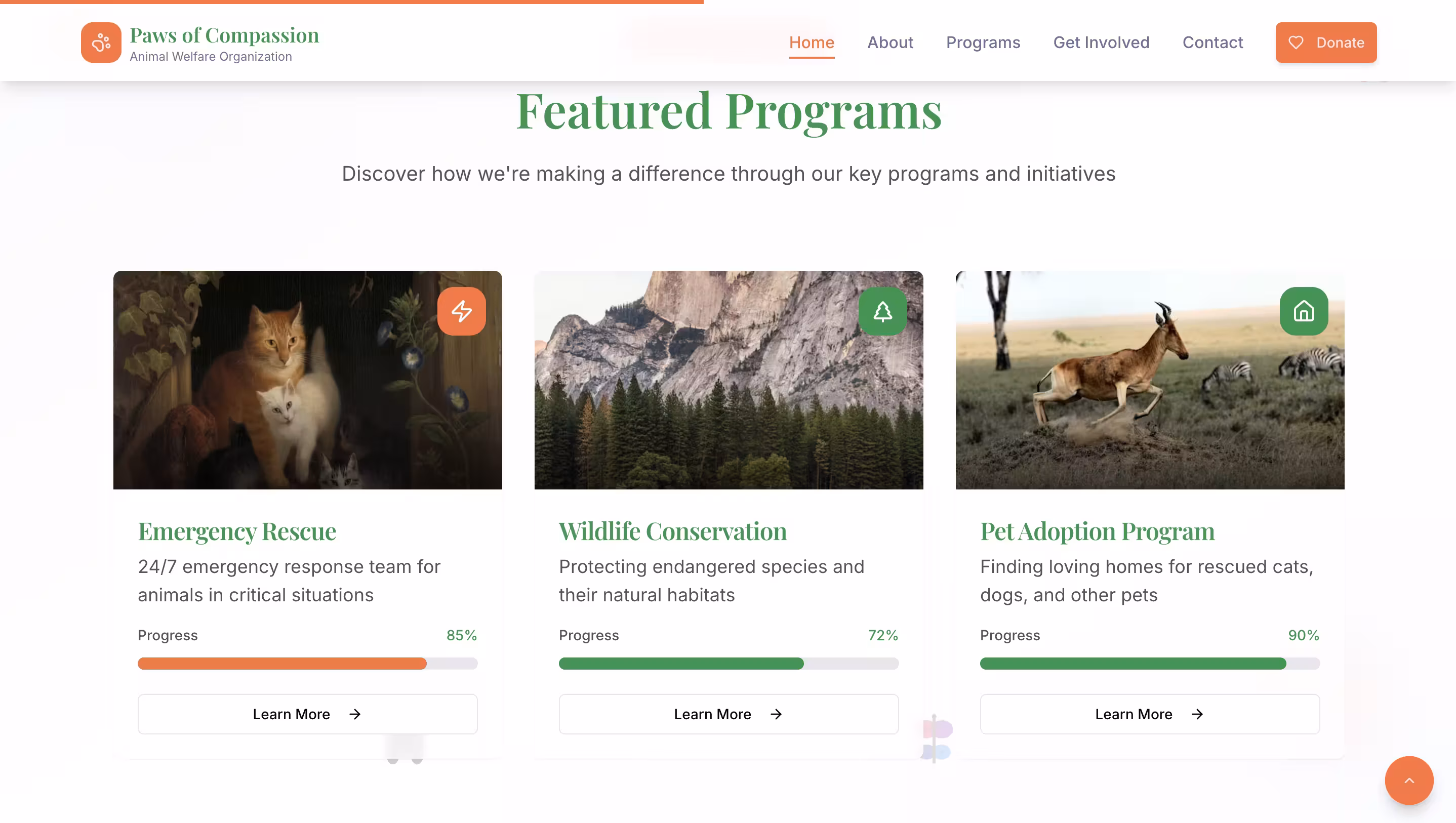 Paws for Compassion Rescue Portal screenshot