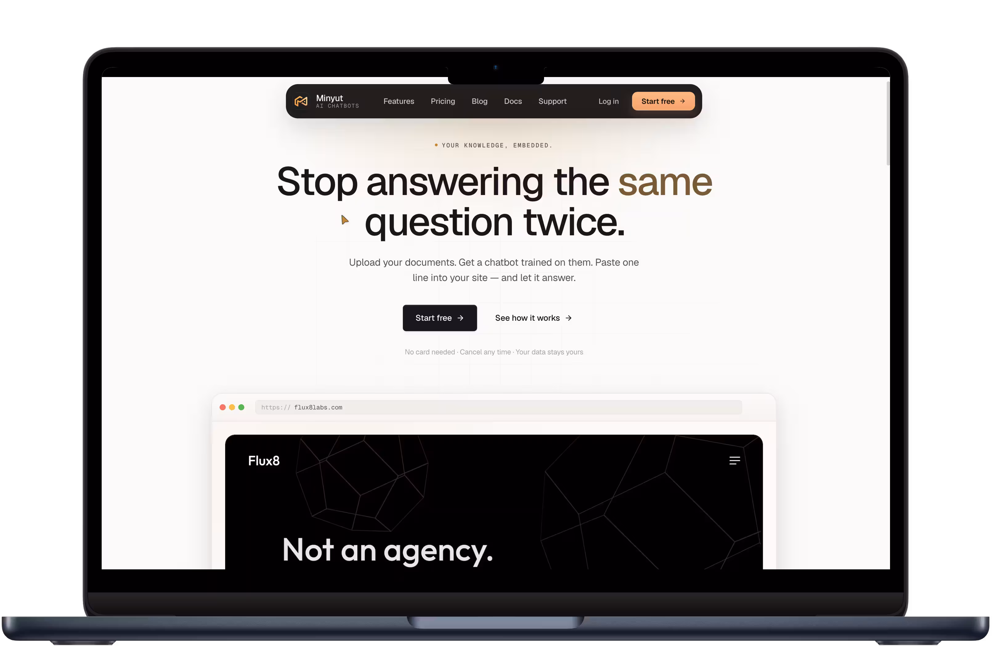 Minyut — AI Knowledge Chatbot — saas project by Flux8Labs