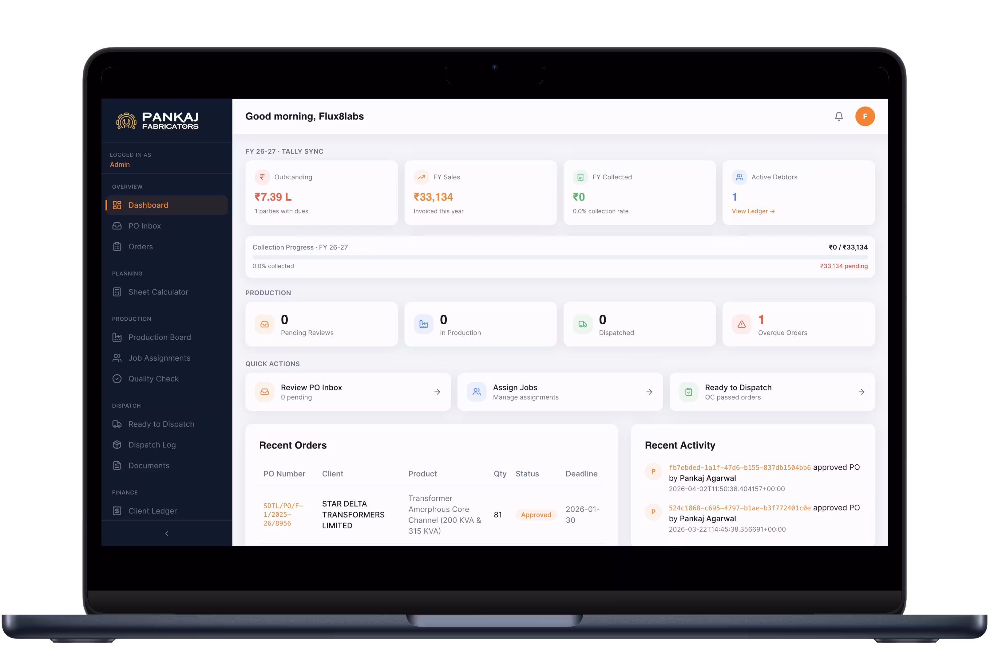 AI Order Management System — Pankaj Fabricators