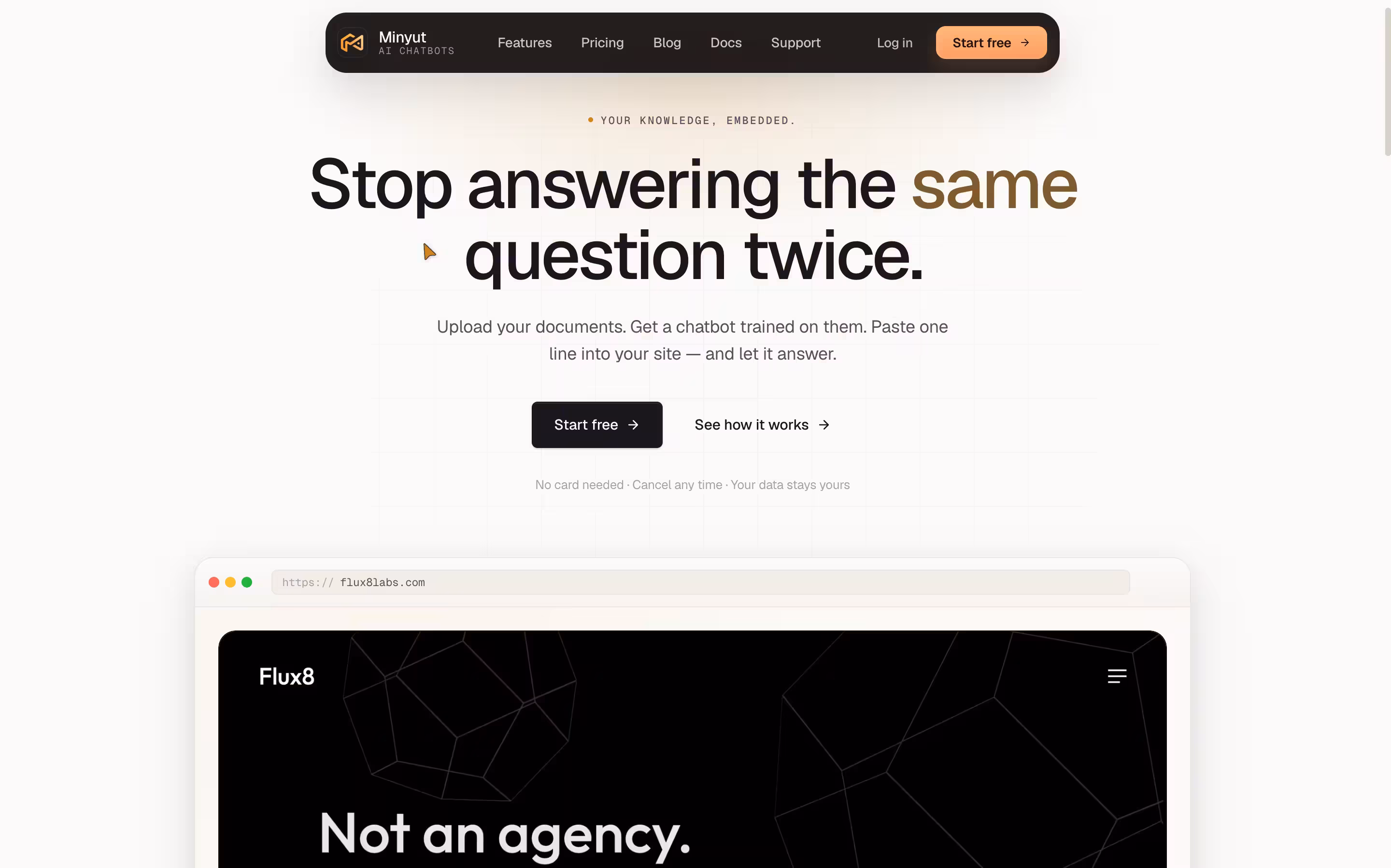 Minyut — AI Knowledge Chatbot live preview