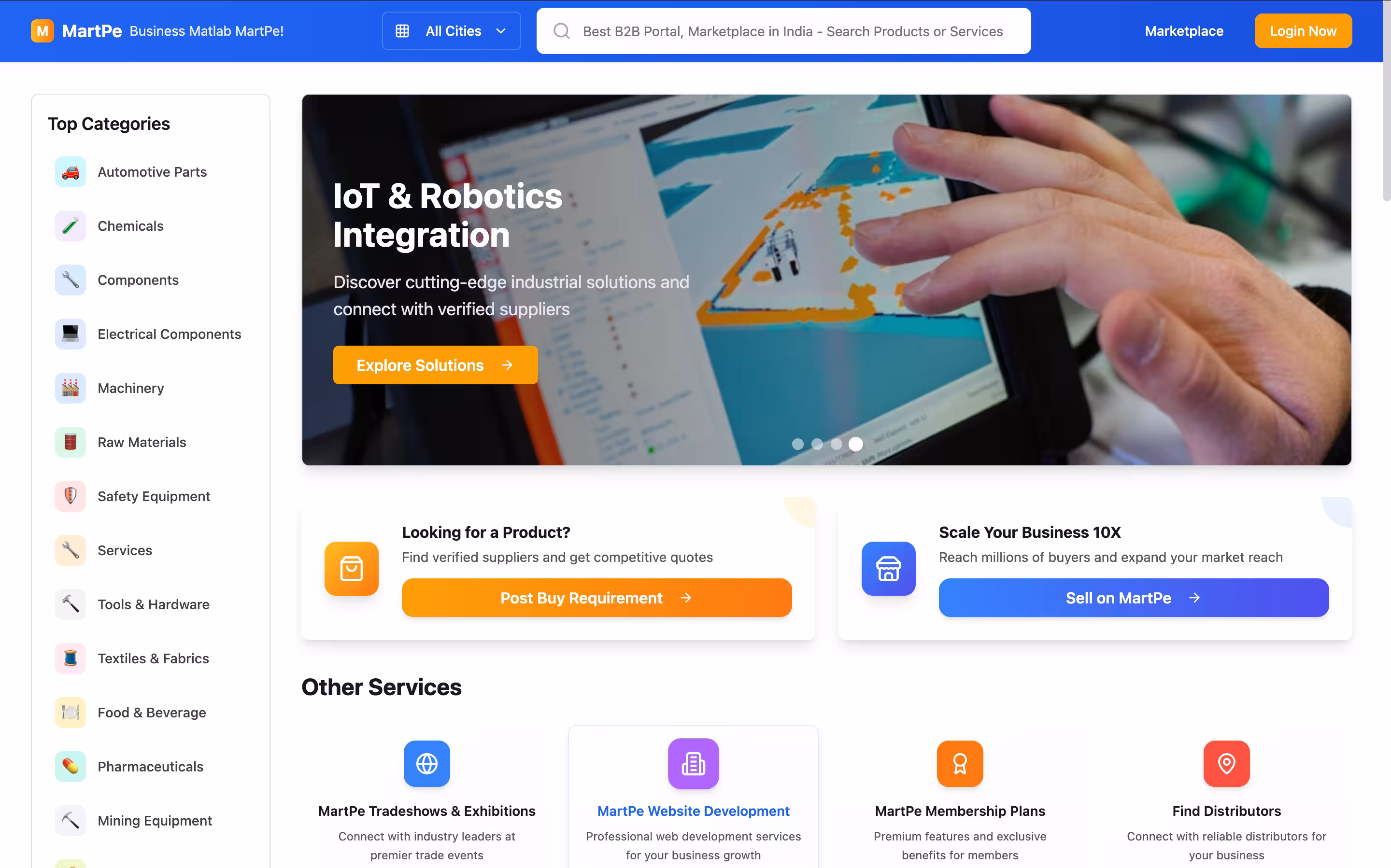 MartPe — Industrial B2B Marketplace live preview