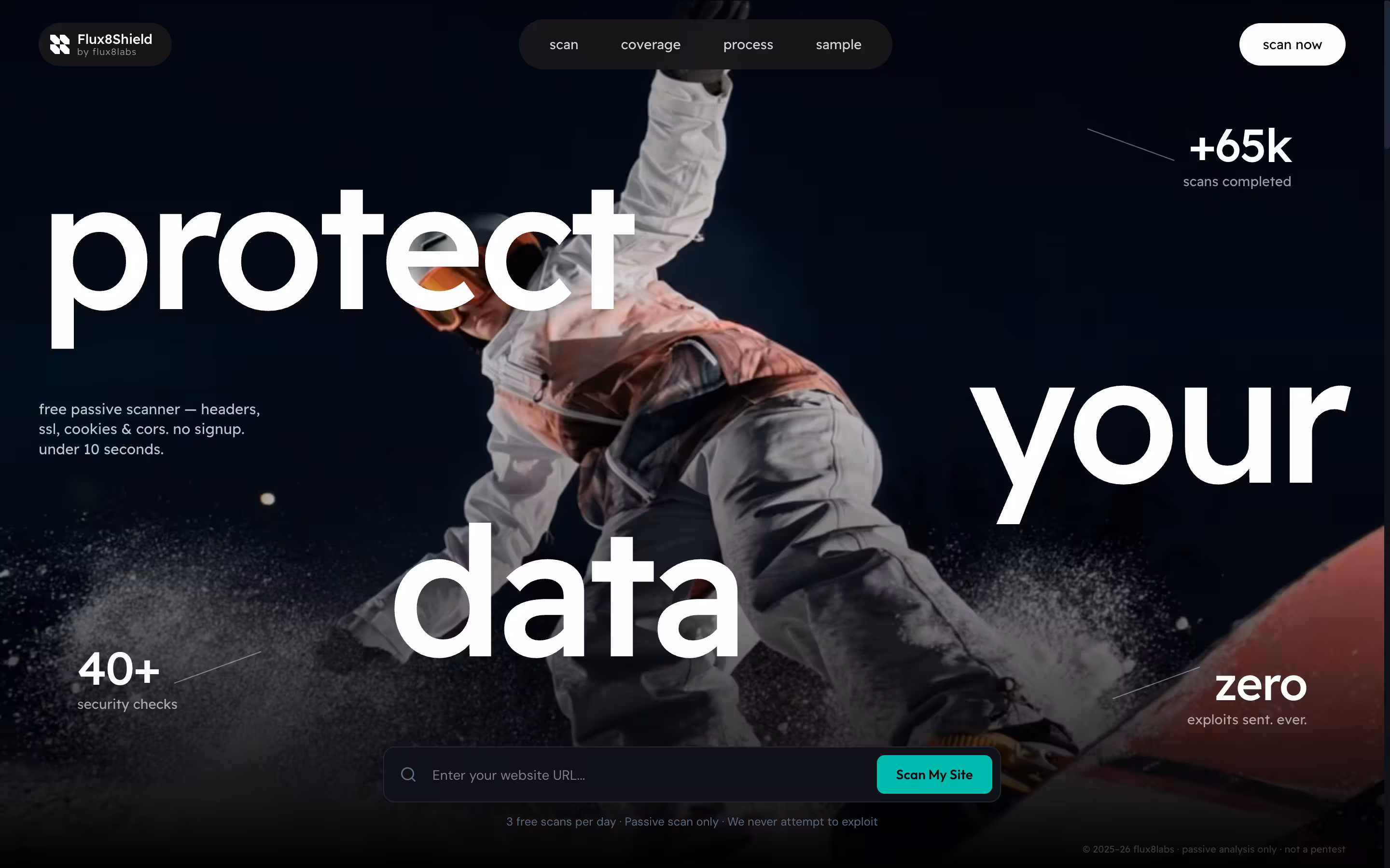Flux8Shield — URL Security Scanner live preview