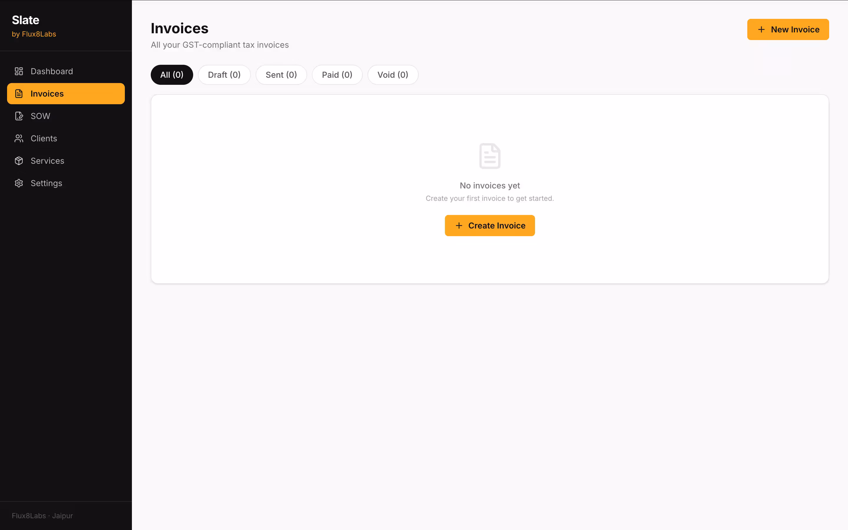 Slate — Browser-First Invoicing & SoW live preview